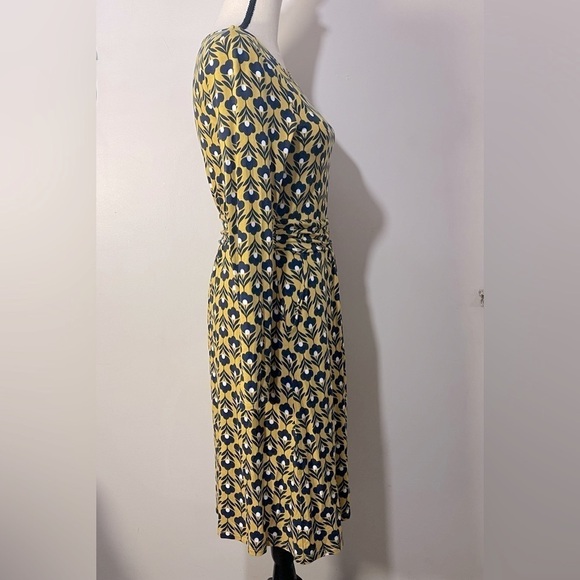 Boden Abigail Jersey Dress in Saffron Navy Yellow Floral size 4 - Picture 10 of 16
